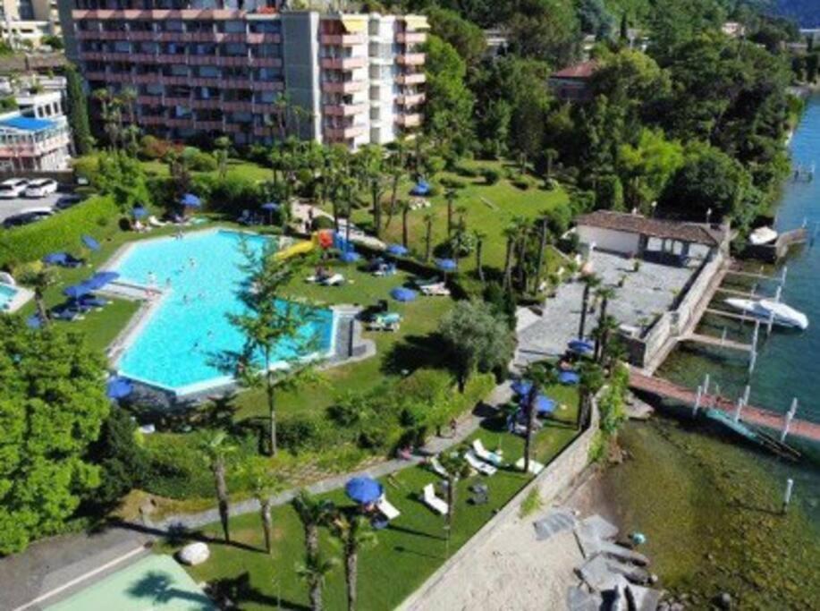 Luganersee, Pool, Strand, Parkplatz, Suite Bissone Ngoại thất bức ảnh